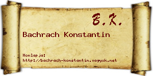 Bachrach Konstantin névjegykártya